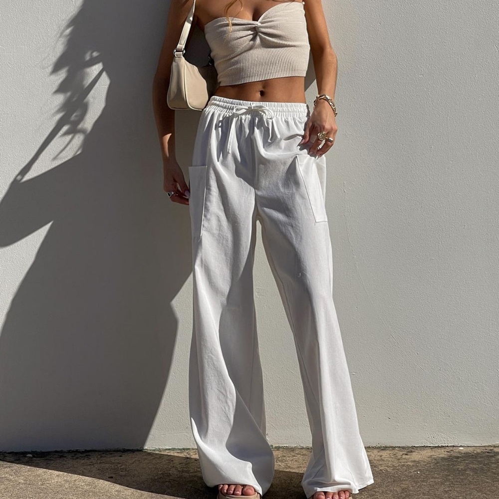 Princess Polly Brunie Pants White